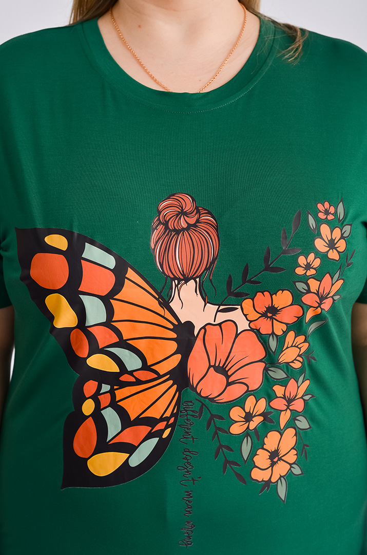 Туніка коротка з принтом великих розмірів