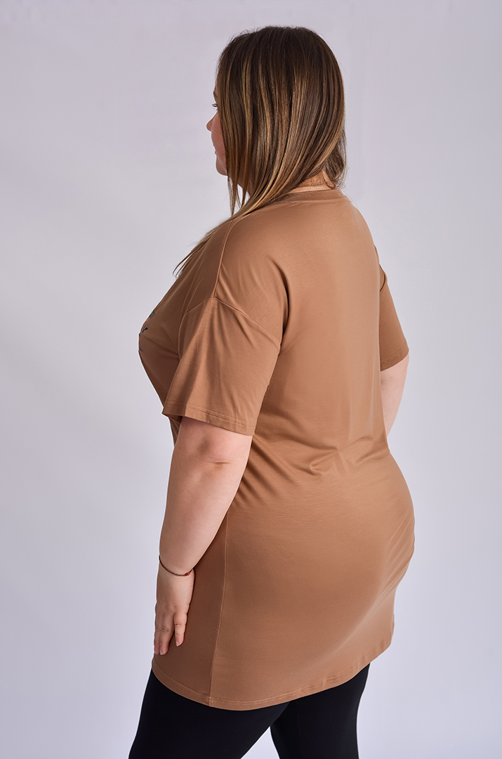 Туніка коротка з принтом великих розмірів