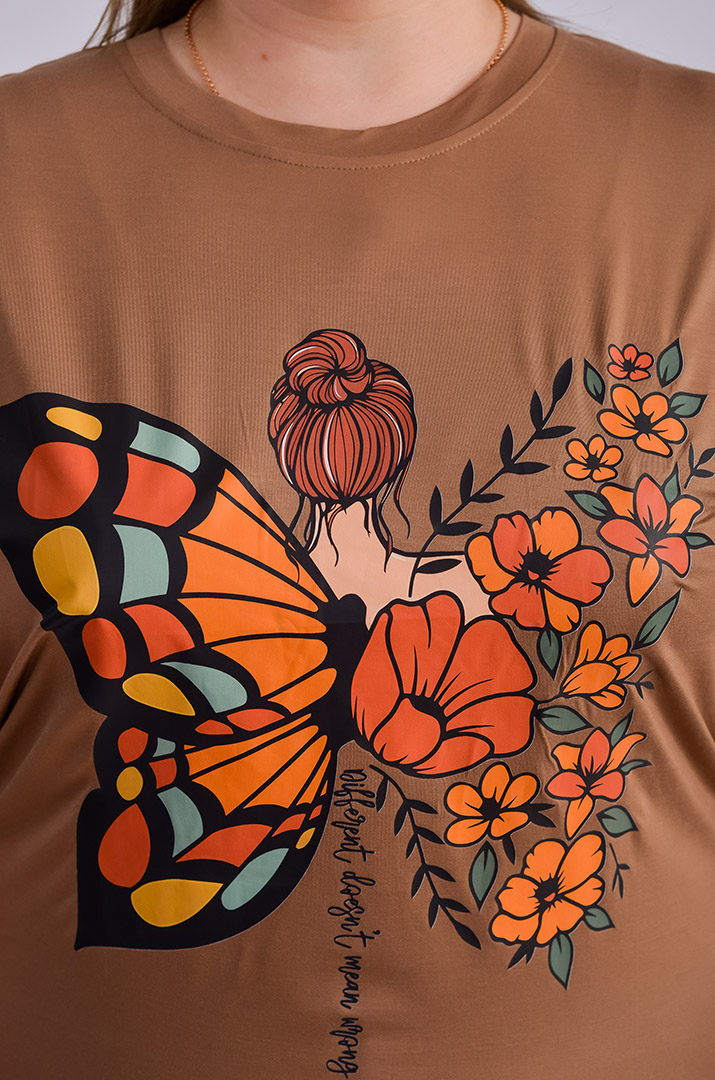 Туніка коротка з принтом великих розмірів