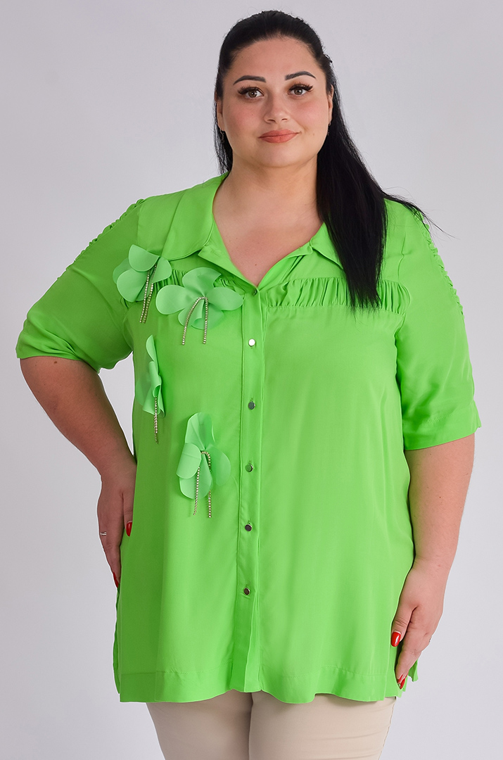 Туніка коротка салатного кольору великих розмірів
