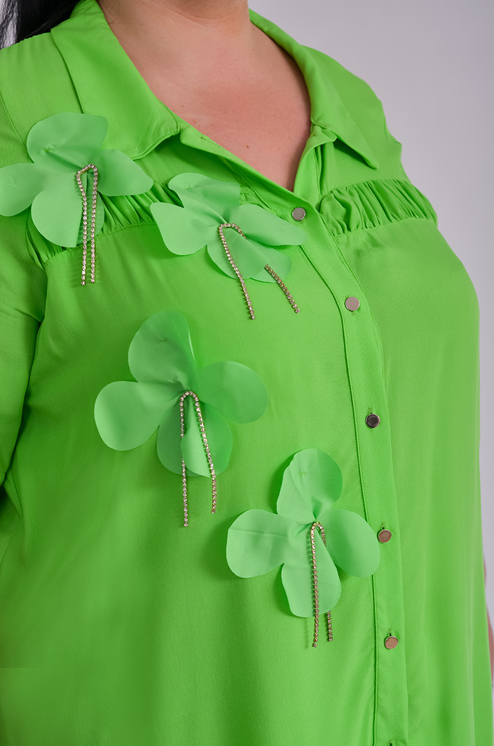 Туніка коротка салатного кольору великих розмірів