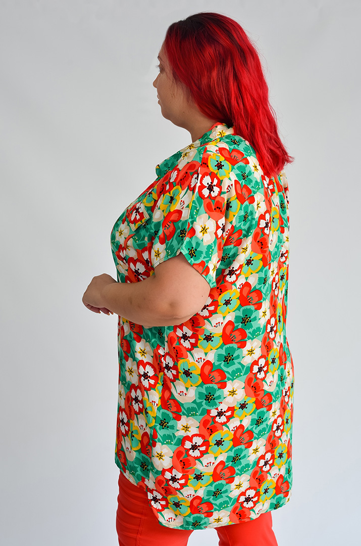 Туніка-сорочка штапельна в принт великих розмірів