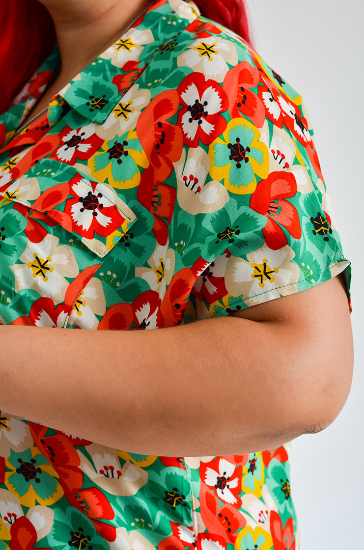 Туніка-сорочка штапельна в принт великих розмірів