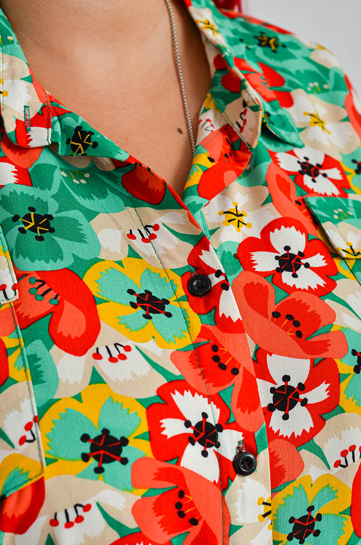 Туніка-сорочка штапельна в принт великих розмірів