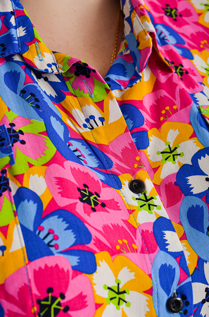 Туніка-сорочка штапельна в принт великих розмірів