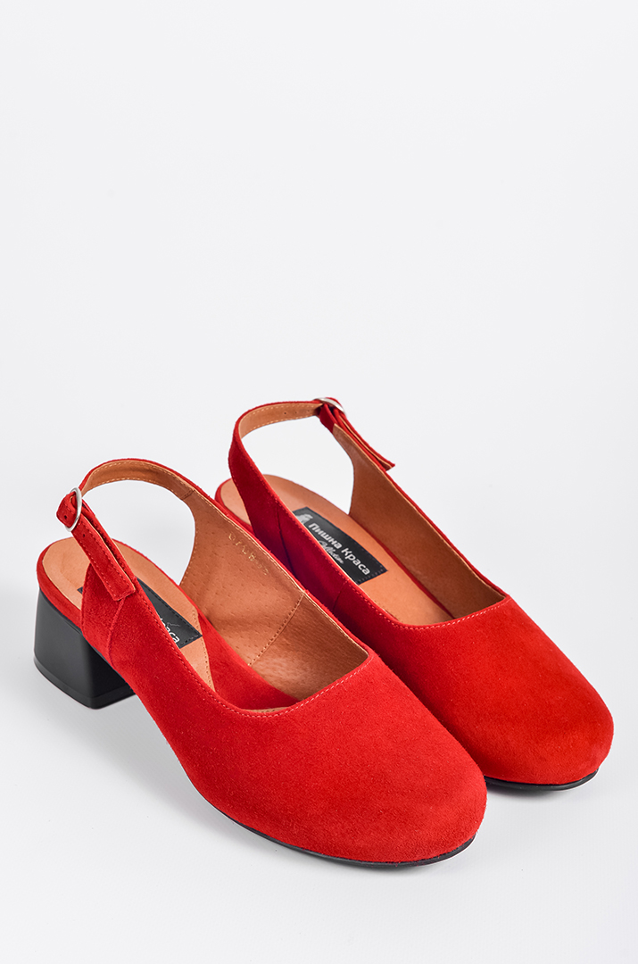 Замшевые красные туфли на широкие ножки больших размеров