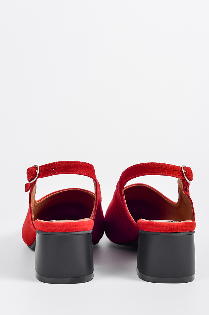Замшевые красные туфли на широкие ножки больших размеров