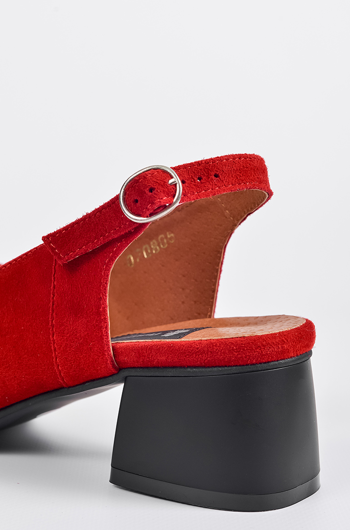 Замшевые красные туфли на широкие ножки больших размеров