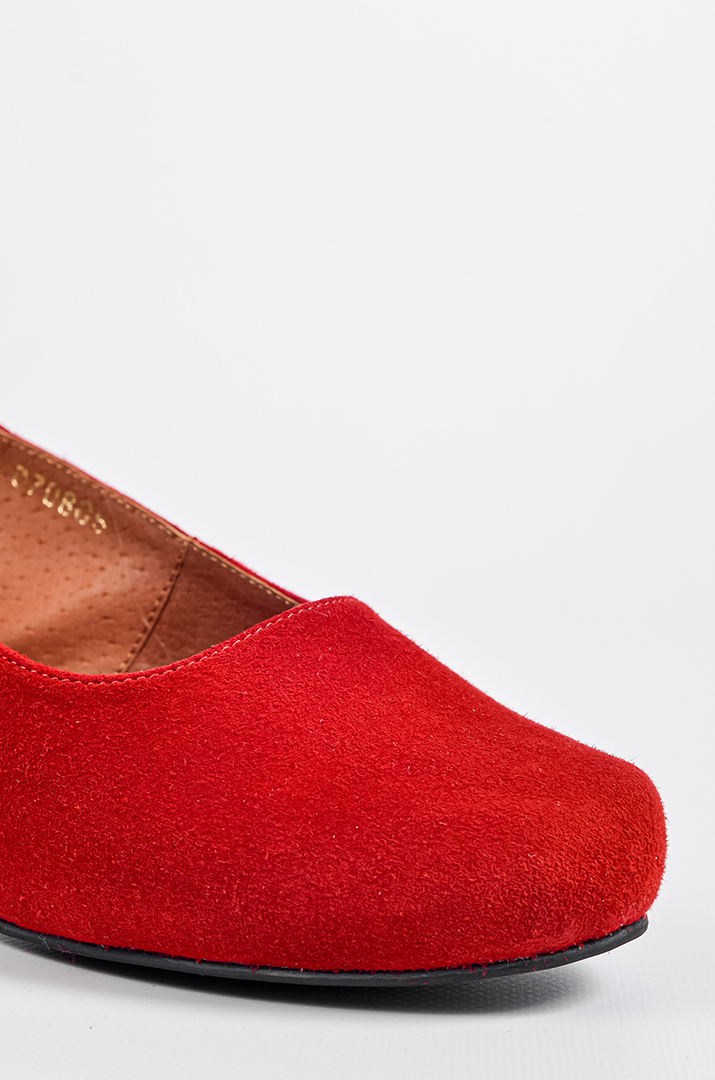 Замшевые красные туфли на широкие ножки больших размеров