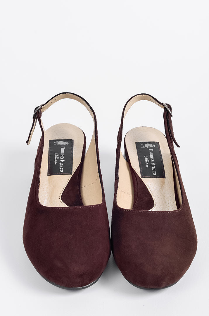 Туфли шоколадные замшевые на широкие ножки больших размеров