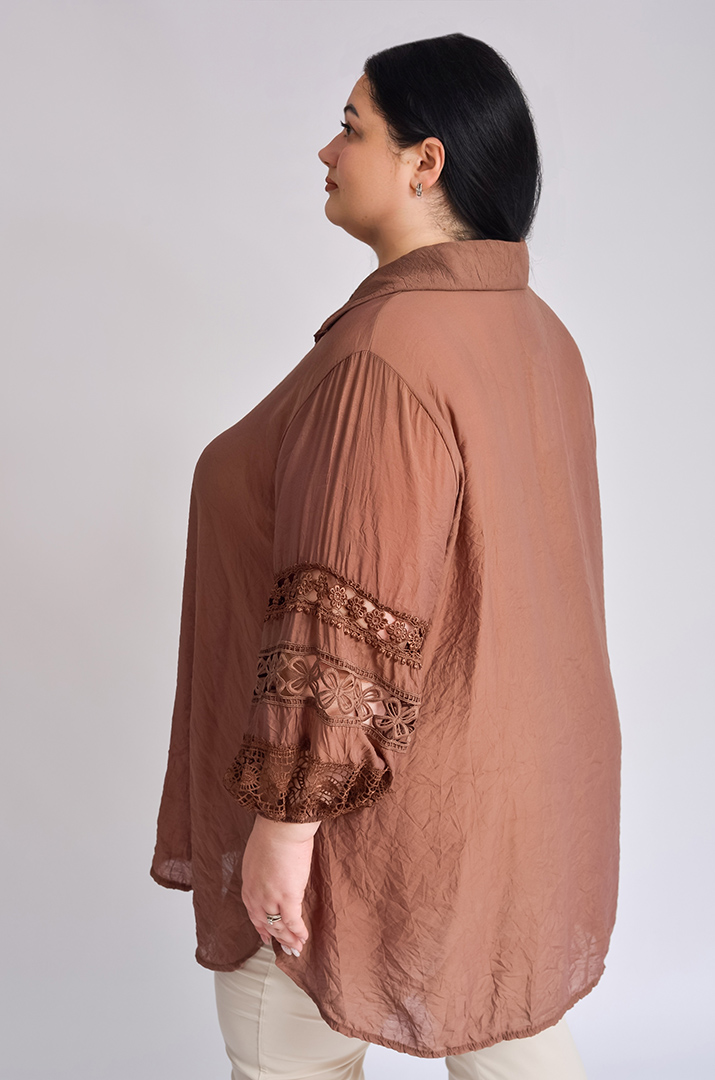 Туніка-сорочка з мереживом великих розмірів