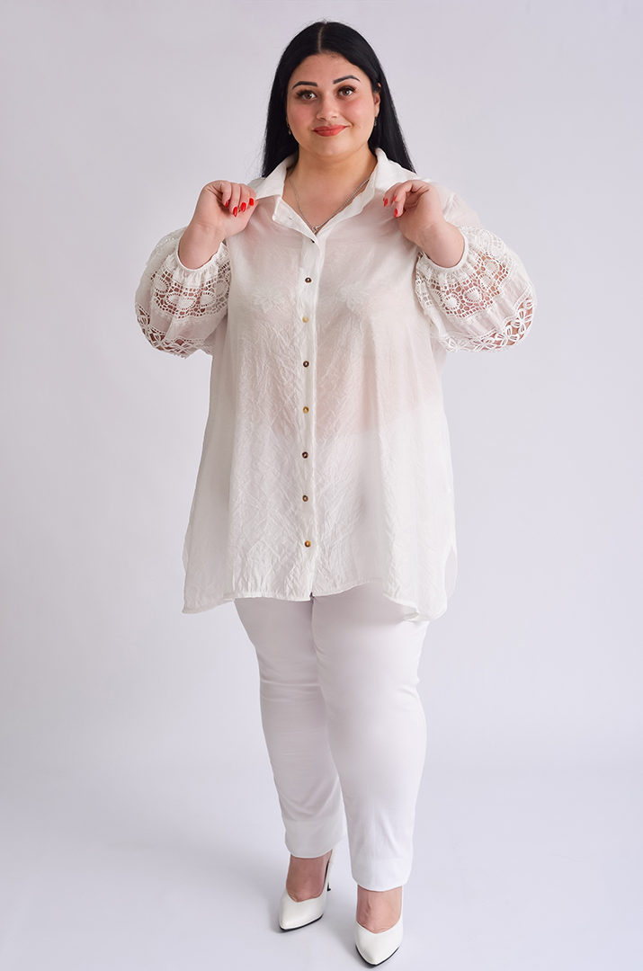 Туніка-сорочка з мереживом великих розмірів