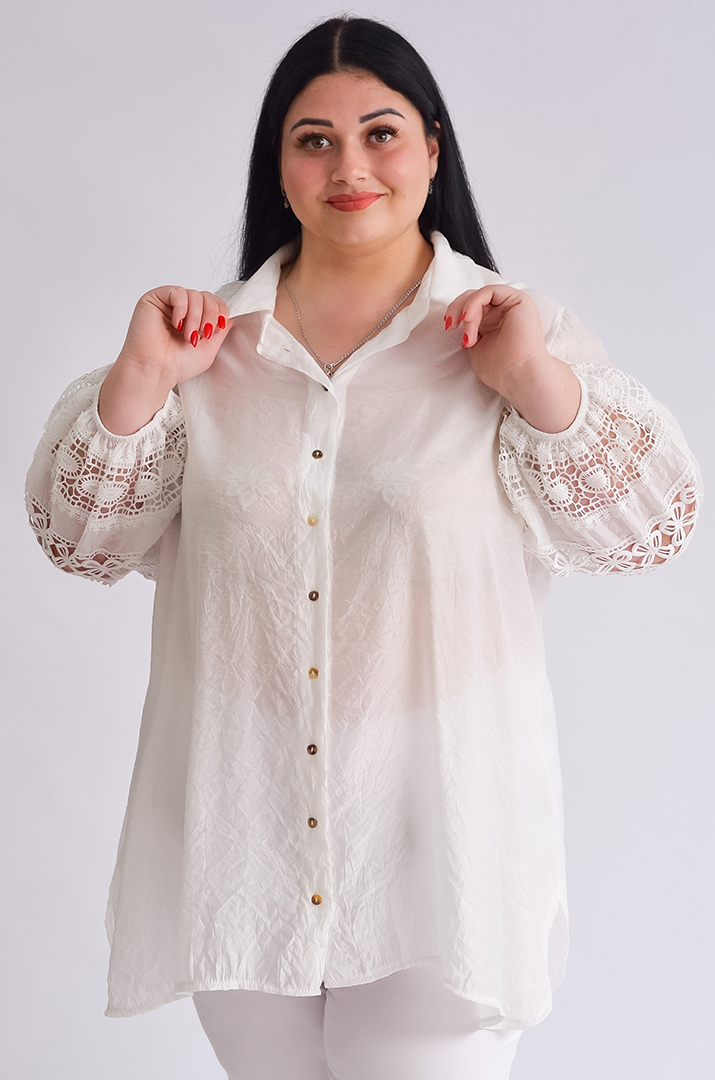 Туніка-сорочка з мереживом великих розмірів
