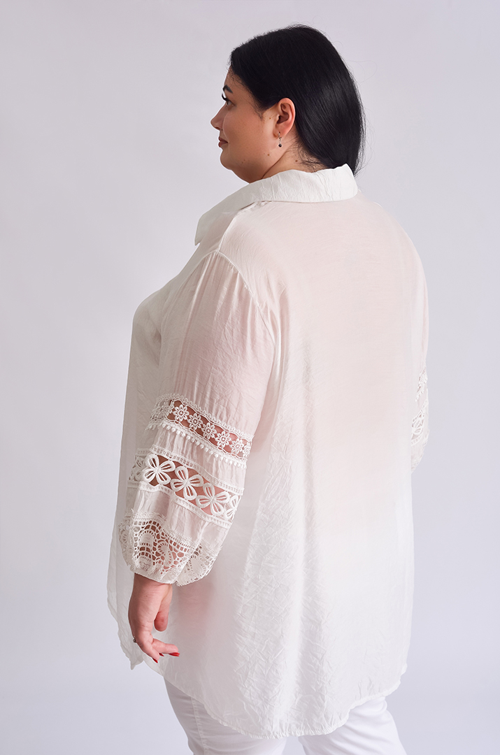 Туніка-сорочка з мереживом великих розмірів