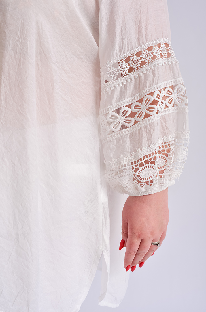 Туніка-сорочка з мереживом великих розмірів