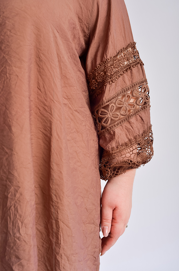 Туніка-сорочка з мереживом великих розмірів