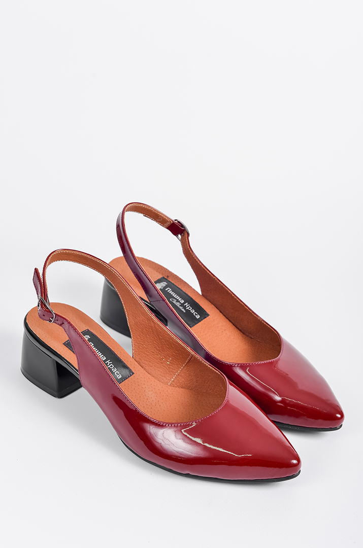 Бордові лакові туфлі на підборах великих розмірів