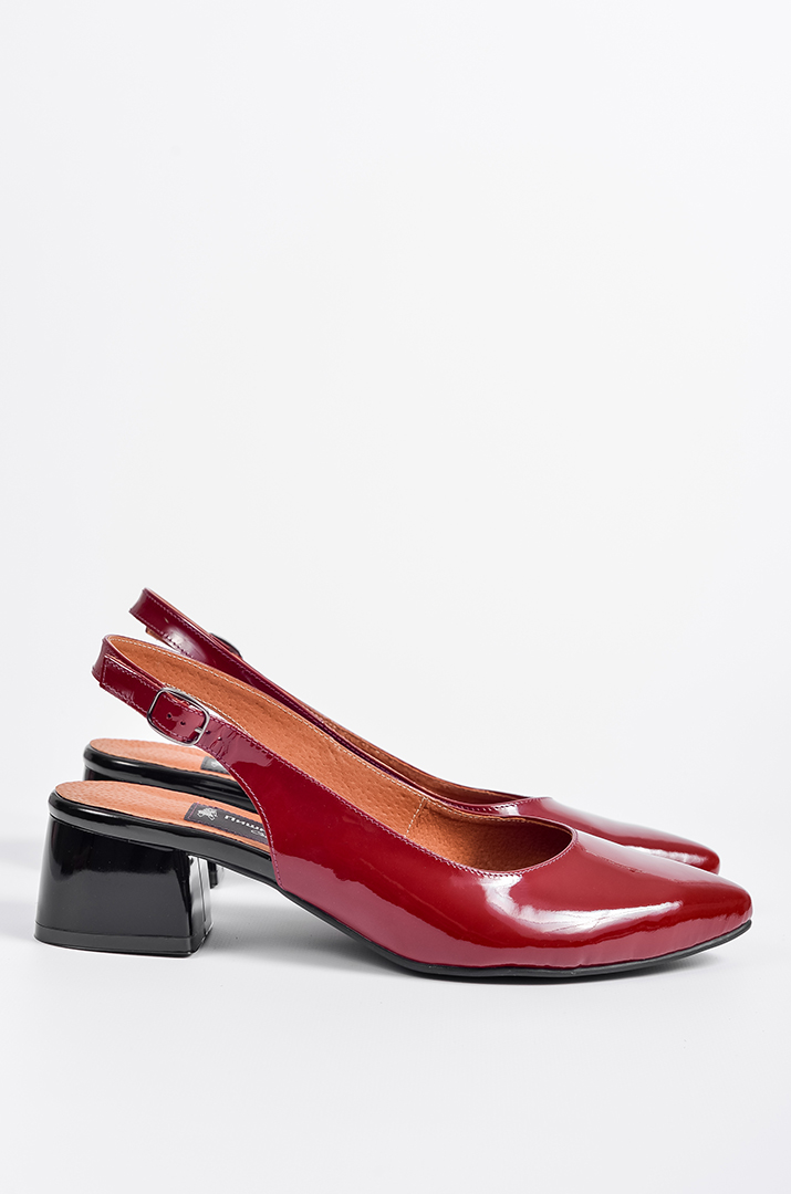 Бордові лакові туфлі на підборах великих розмірів