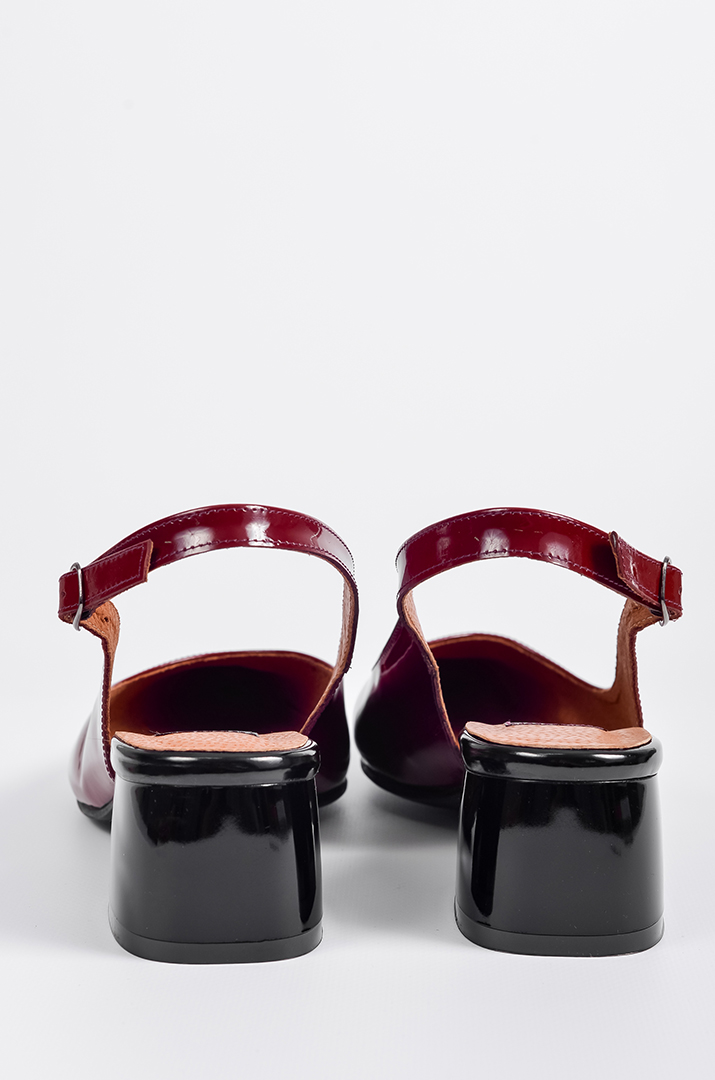 Бордові лакові туфлі на підборах великих розмірів