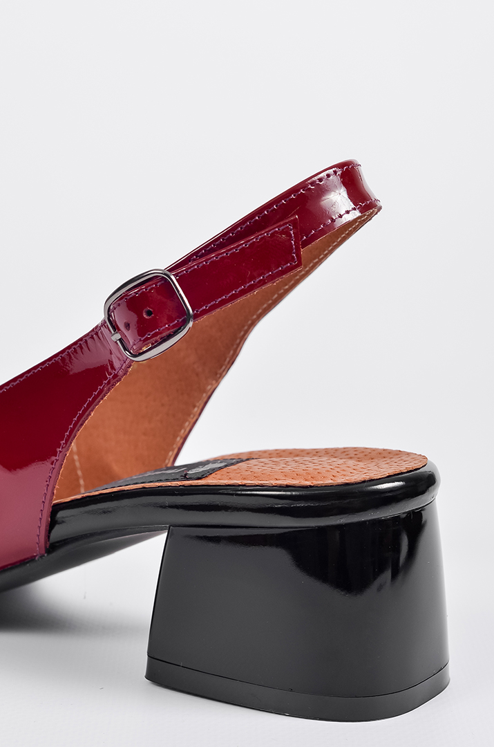 Бордові лакові туфлі на підборах великих розмірів