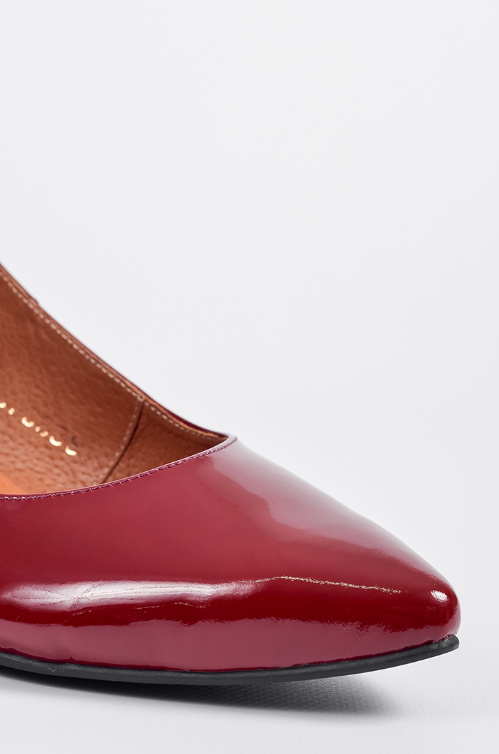 Бордові лакові туфлі на підборах великих розмірів