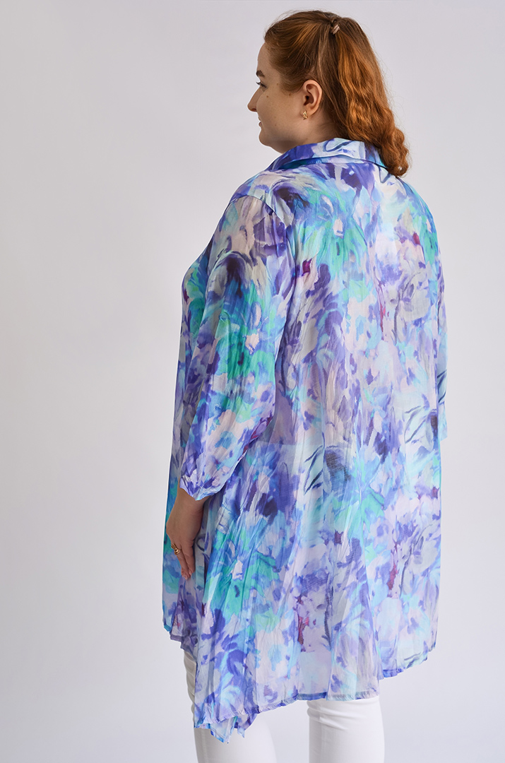 Туніка довга сорочка з квітковим ефектом акварелі великих розмірів