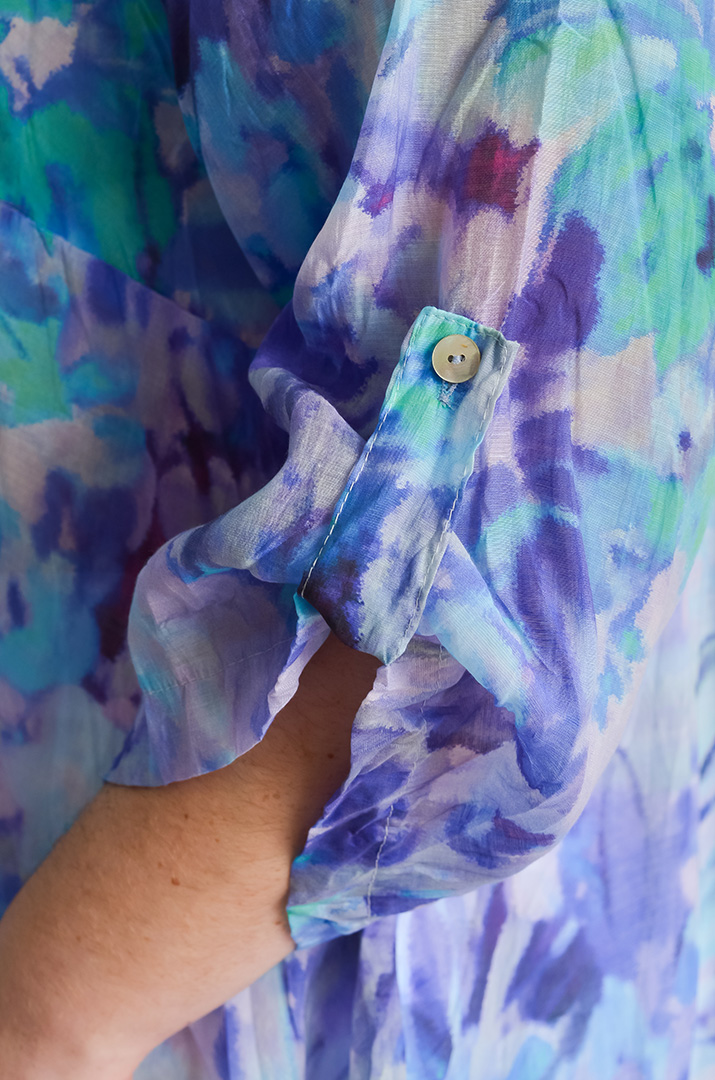 Туніка довга сорочка з квітковим ефектом акварелі великих розмірів