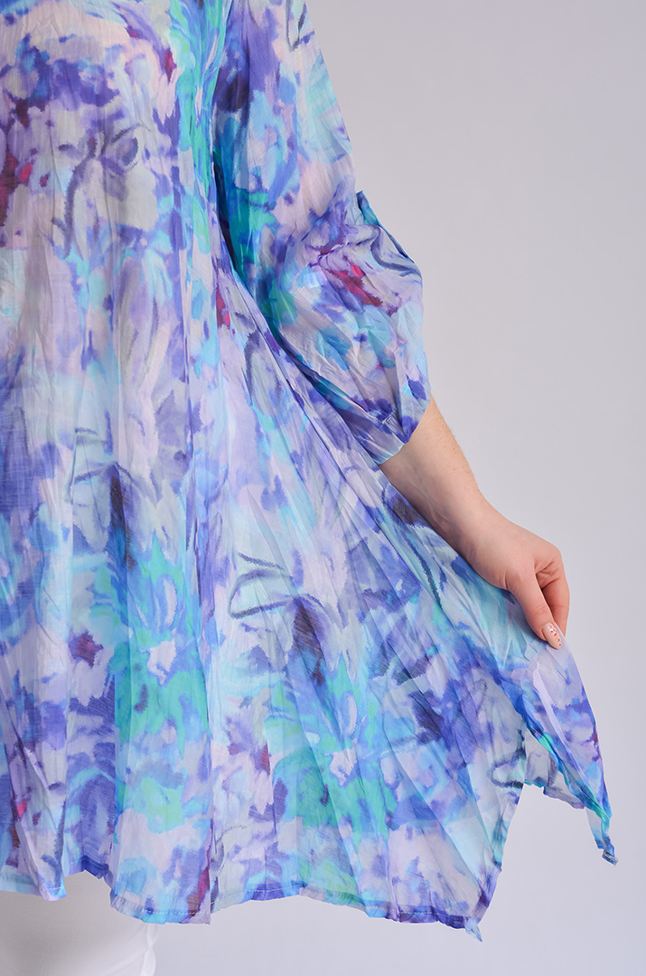 Туніка довга сорочка з квітковим ефектом акварелі великих розмірів