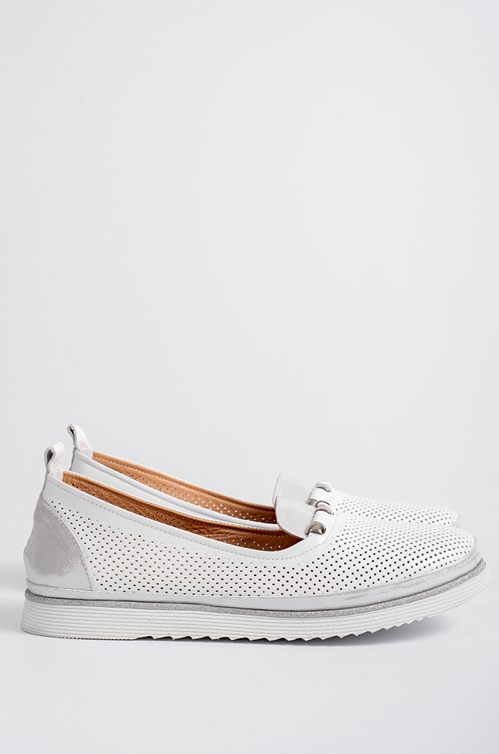 Біло-сріблясті туфлі великих розмірів