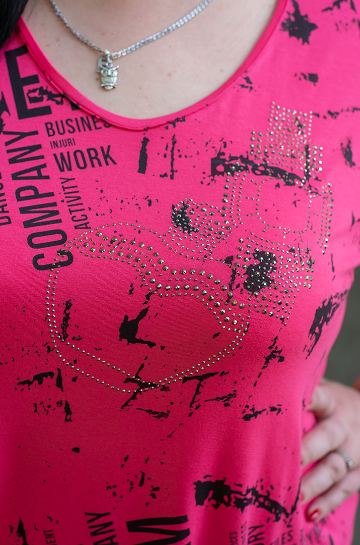 Туніка з сіткою і стразами великих розмірів