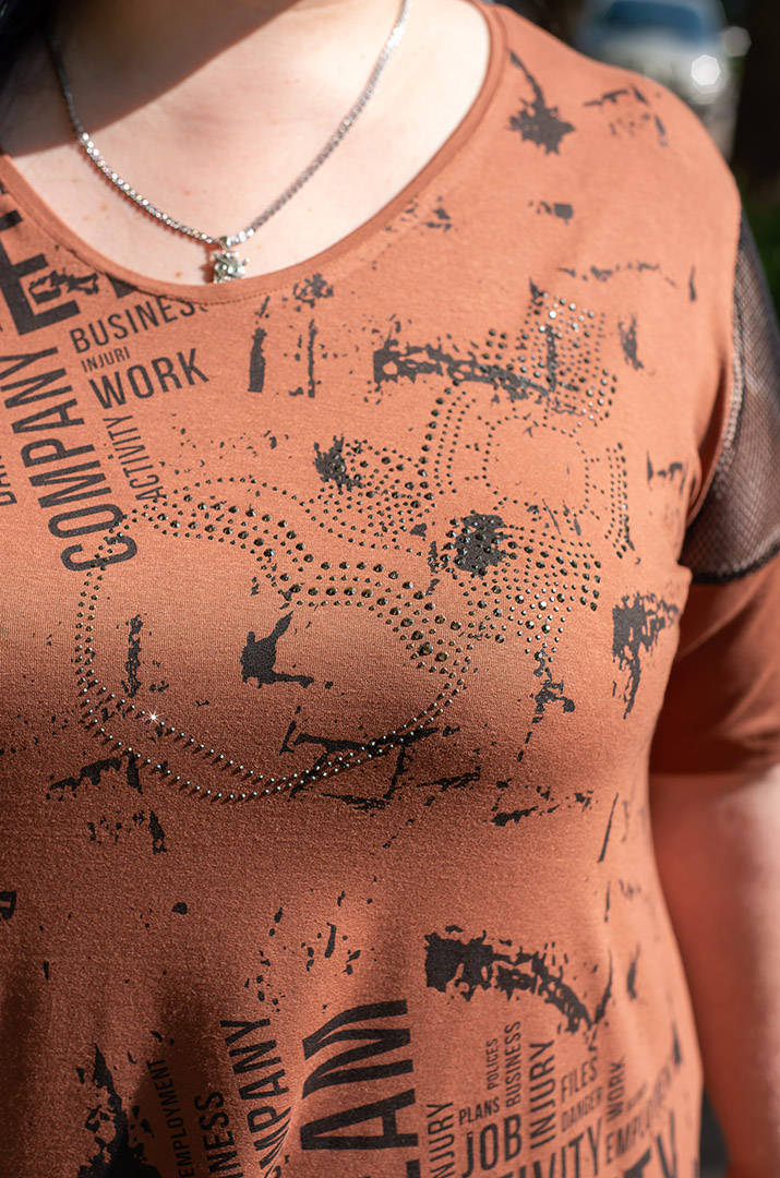 Туніка з сіткою і стразами великих розмірів