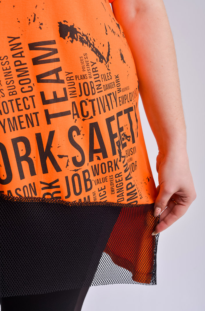 Туніка з сіткою і стразами великих розмірів