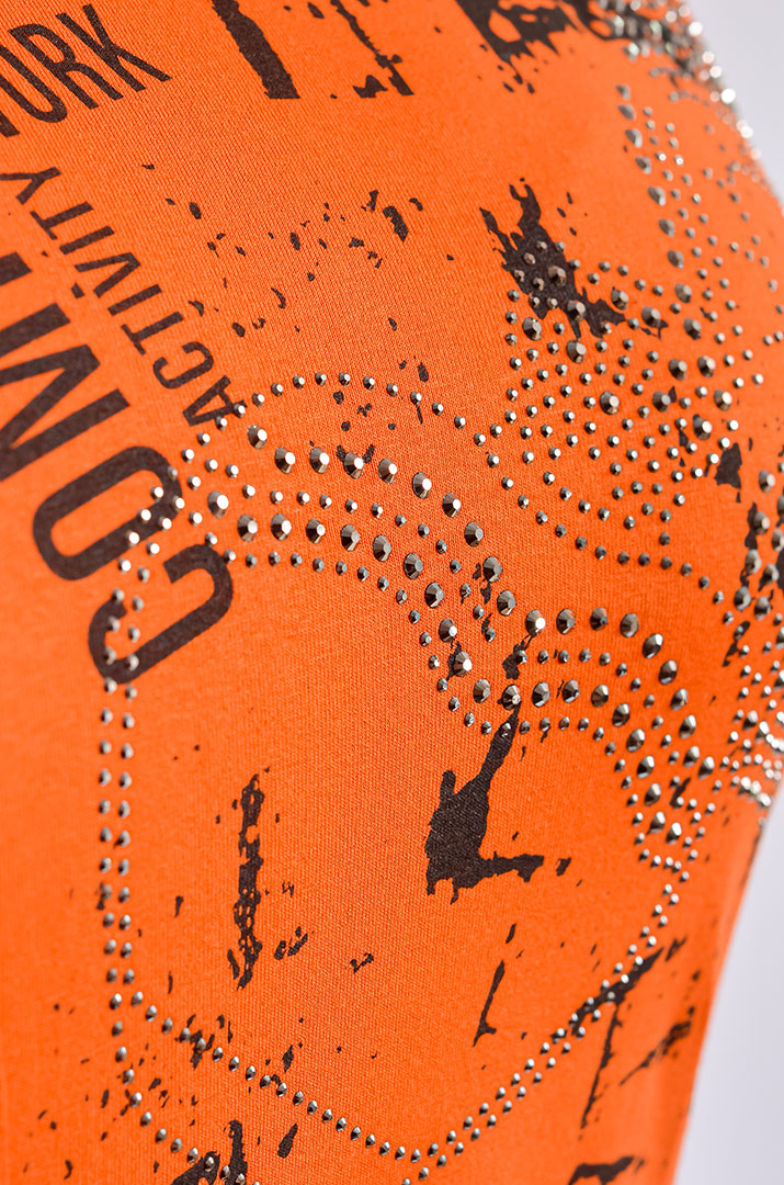 Туніка з сіткою і стразами великих розмірів