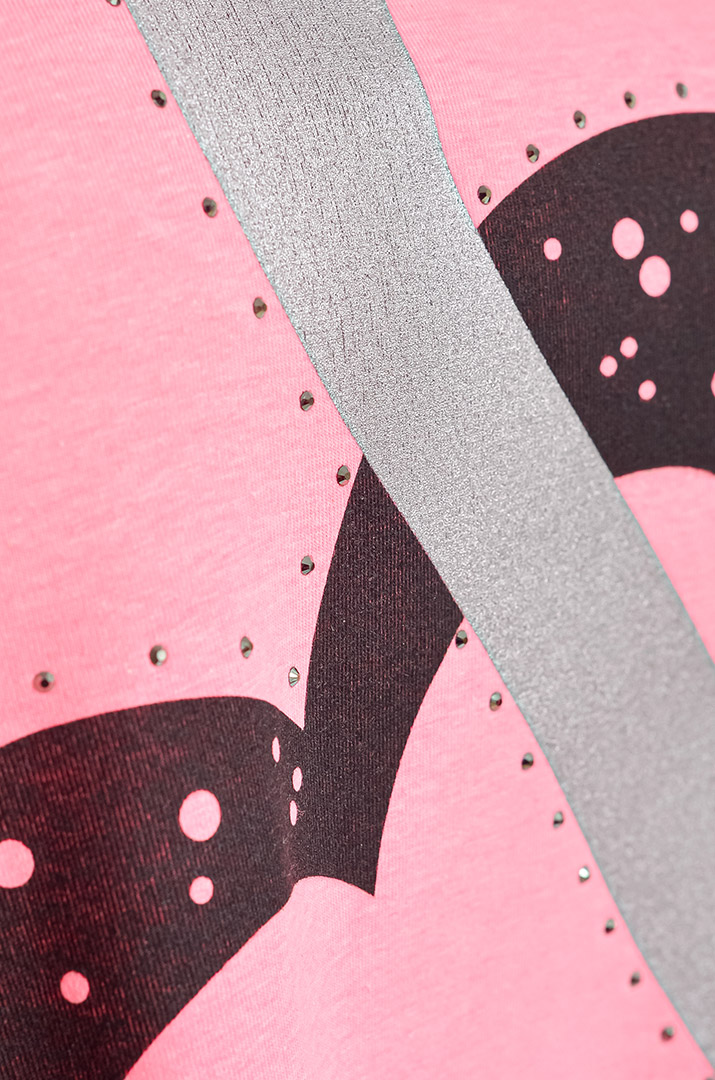 Туніка коротка з принтом у вигляді сердець великих розмірів