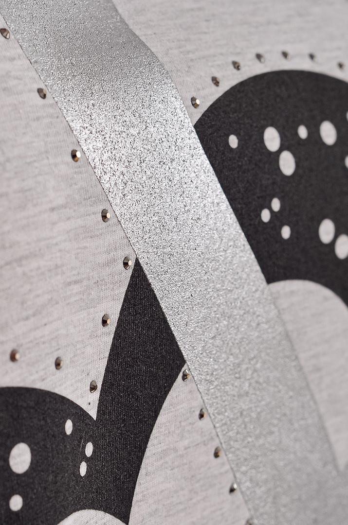 Туніка коротка з принтом у вигляді сердець великих розмірів