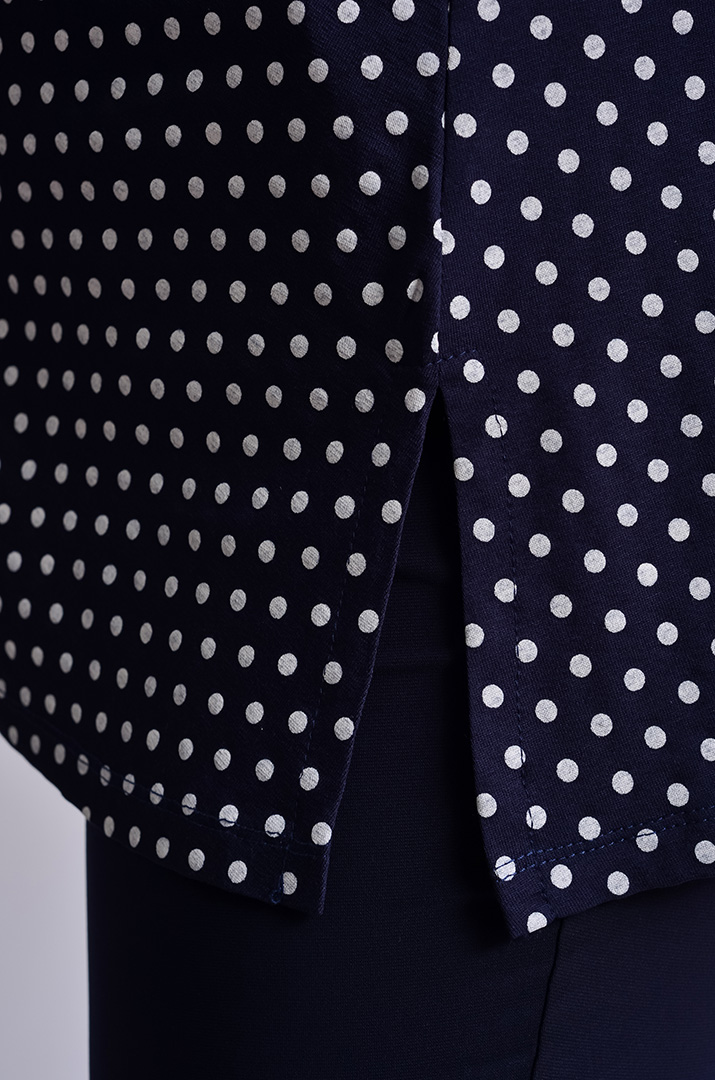 Туніка-майка коротка трапеція в горох великих розмірів