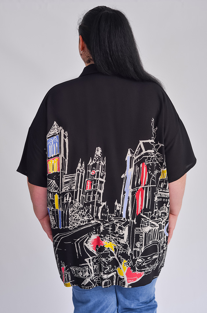 Туника-рубашка с арт-принтом больших размеров