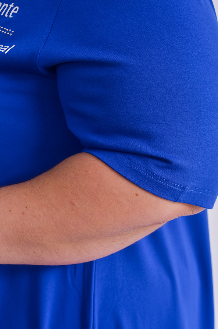 Туніка трапеція зі стразами та графікою велих розмірів