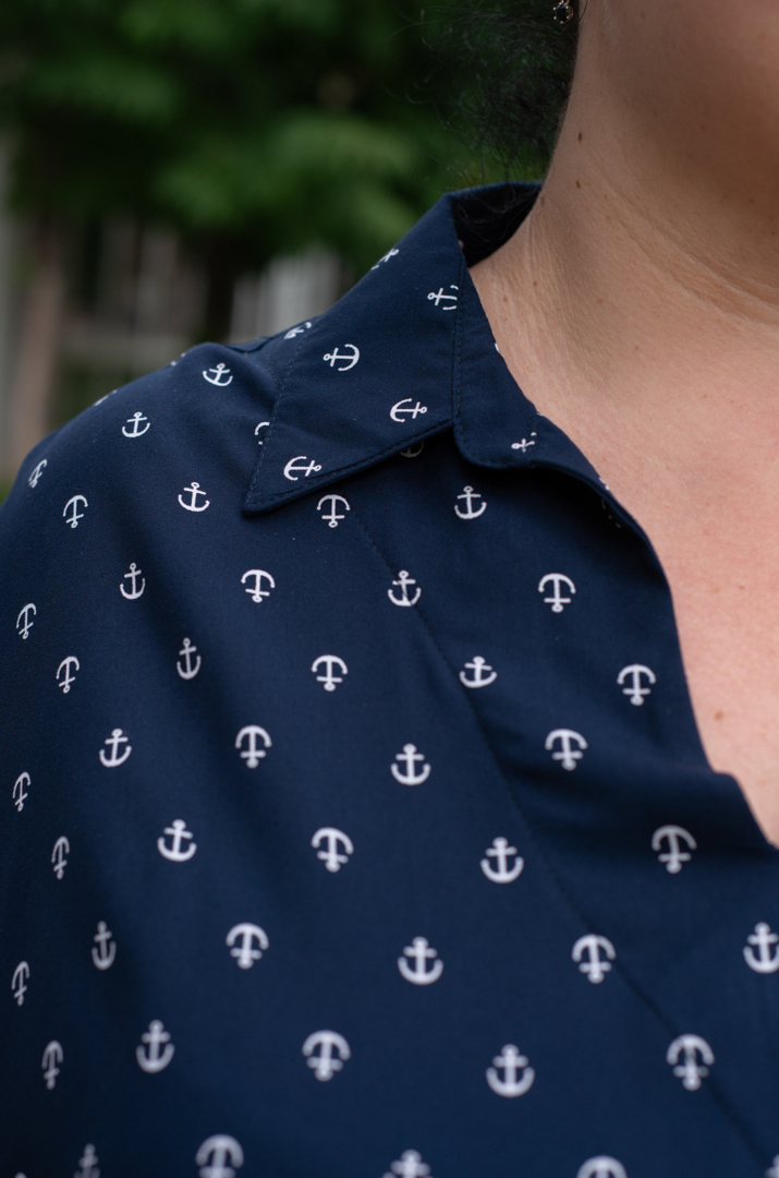 Туника с принтом в виде якорей больших размеров