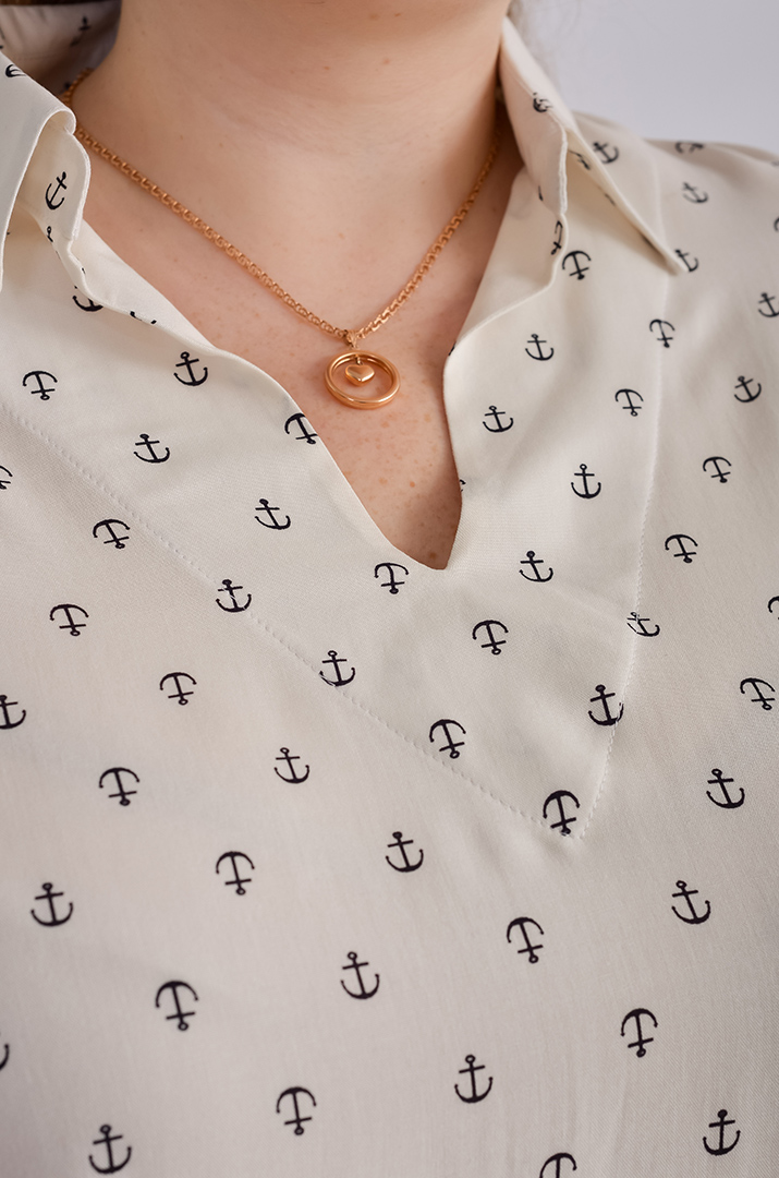 Туника с принтом в виде якорей больших размеров