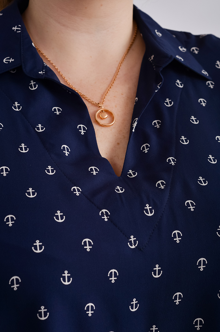 Туника с принтом в виде якорей больших размеров