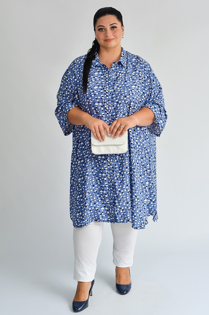 Туніка-сорочка з різними принтами великих розмірів