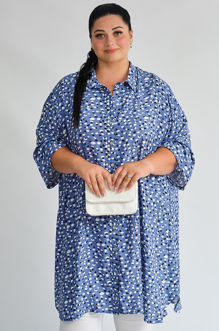 Туніка-сорочка з різними принтами великих розмірів