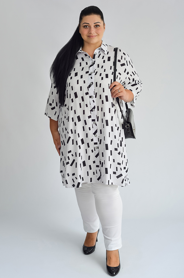 Туніка-сорочка з різними принтами великих розмірів