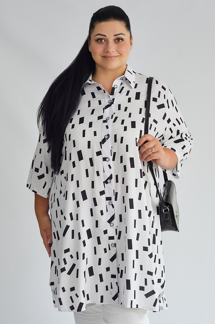 Туніка-сорочка з різними принтами великих розмірів