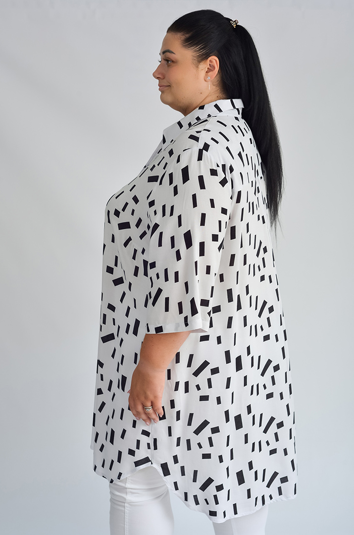 Туніка-сорочка з різними принтами великих розмірів