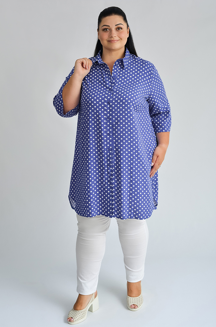 Туніка-сорочка з різними принтами великих розмірів