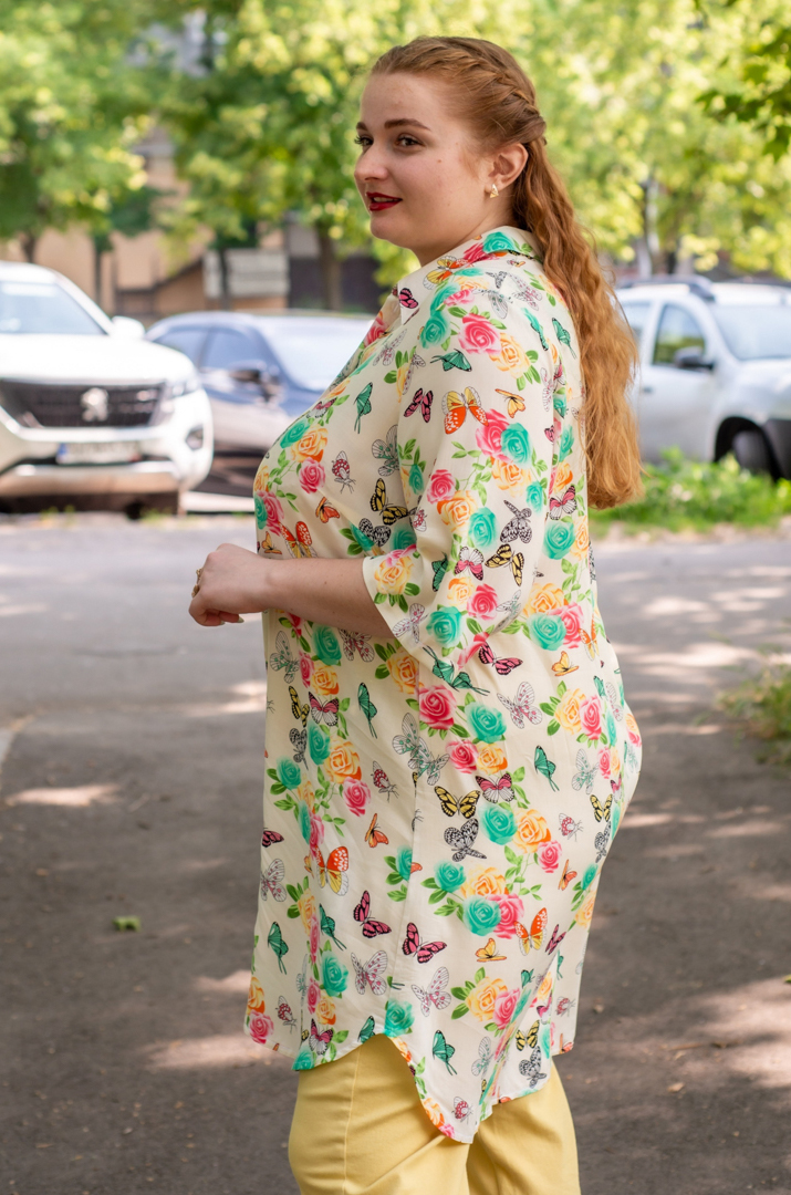 Туніка-сорочка з різними принтами великих розмірів