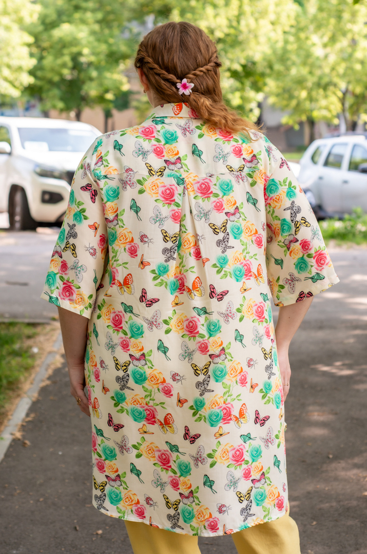 Туніка-сорочка з різними принтами великих розмірів