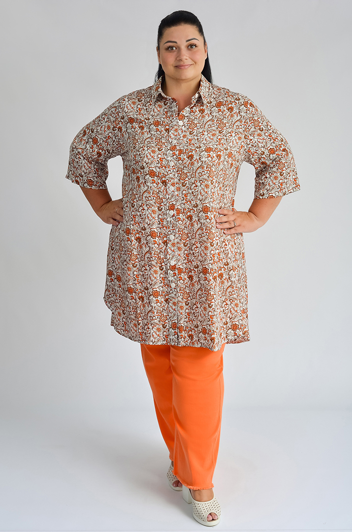 Туніка-сорочка з різними принтами великих розмірів